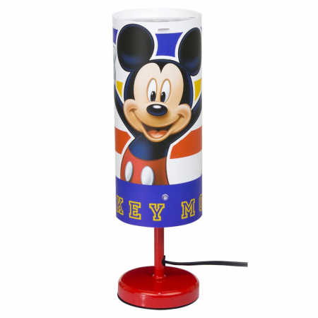 Veioza lampa cilindru noptiera Mickey Mouse rosu 29 cm [0]