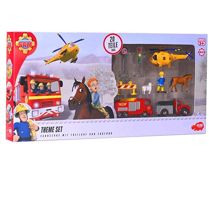 Arab Endless Copyright Set de joaca Pompierul Sam, personaj Sam, 3 vehicule si accesorii