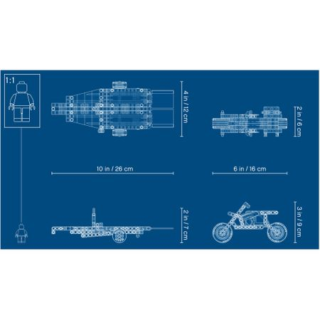 LEGO® Technic - Camion si motocicleta pentru cascadorii 42106 [2]