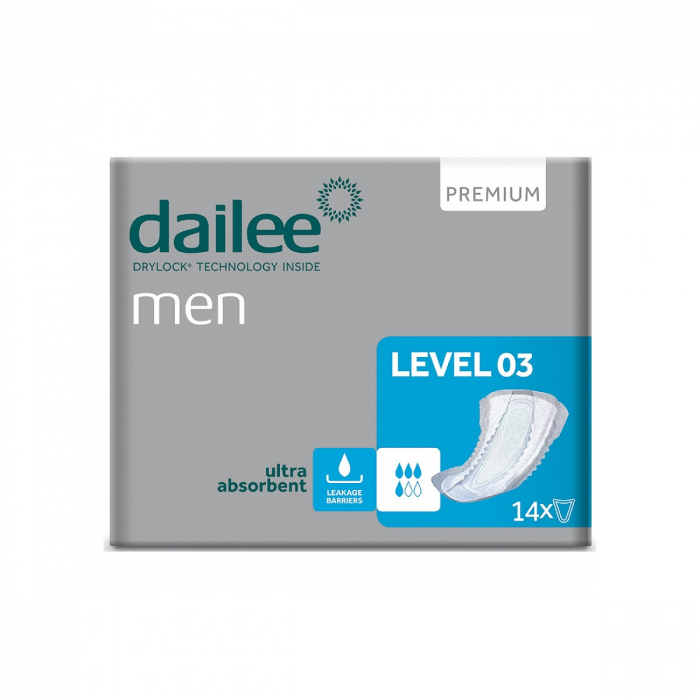 Absorbante urologice pentru barbati Dailee Men Premium, 3 Picaturi, Level 2, 14 bucati [1]