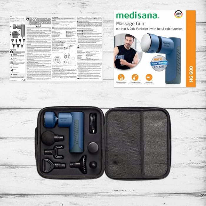 Aparat de Masaj Medisana tip Pistol cu Percutie, Gat, Spate, Picioare, cu Incalzire si Vibratii, Portabil, Albasstru pukika.ro [3]