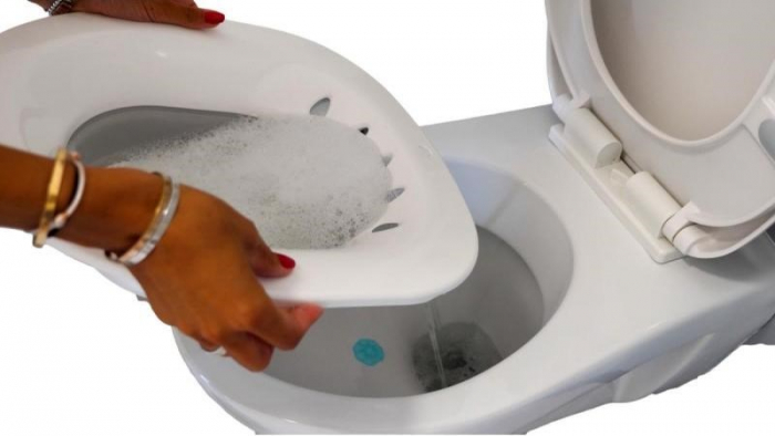 Bideu de toaletă portabil și pliabil, din cauciuc termoplastic, inaltime maxima 10.5 cm, Alb pukika.ro [2]
