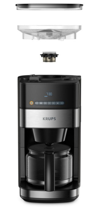 Cafetiera Automata Krups Aroma Partner KM832810, 1000 W, Touch, Cafea, Rezervor 1.25 L, Negru pukika.ro [4]
