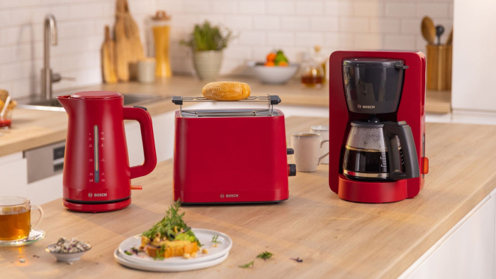 Cafetiera Bosch TKA3M134, 1200 W, Rezervor 1.4 L, Rosu pukika.ro [2]
