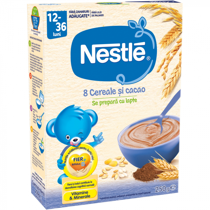 Cereale 8 Cereale cu cacao Nestle, 12 luni+, 250g [1]