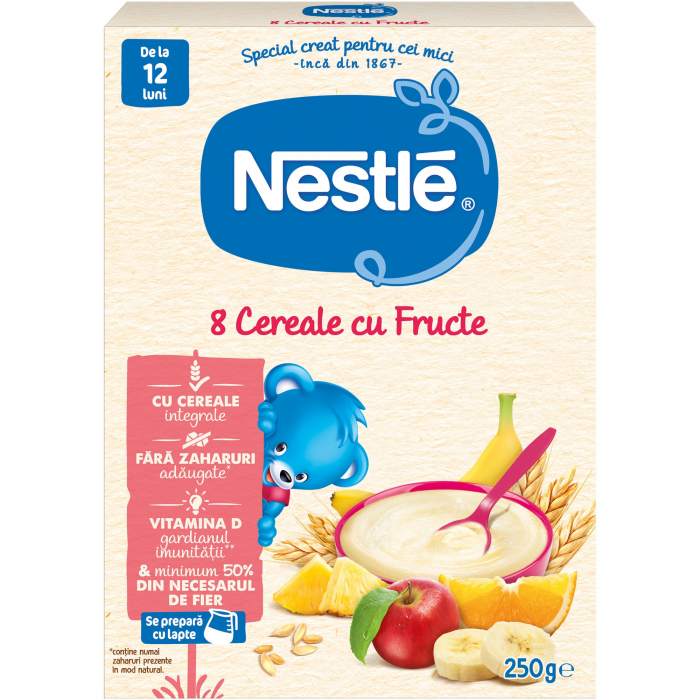 Cereale 8 Cereale cu fructe Nestle, 12 luni+, 250g [1]