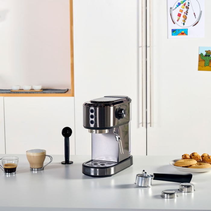 Espressor Automat Black+Decker ES9200090B, 1350 W, 20 bar, Gri pukika.ro [8]