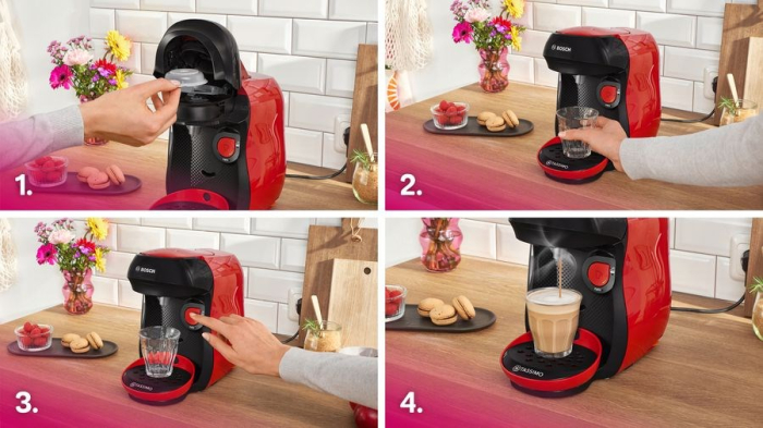 Espressor Automat Bosch Tassimo Happy, 1400 W, Touch, Rezervor 0.7 L, Rosu pukika.ro [6]