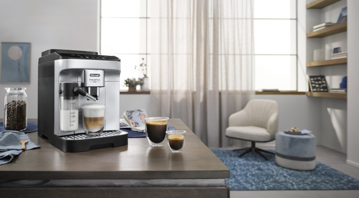 Espressor Automat De’Longhi Magnifica Evo ECAM 290.61.SB, 1450W, 15 Bar, Espresso, Cappucciono, Spumare Lapte, Display Soft Touch, 1.8 L, Argintiu/Negru pukika.ro [4]