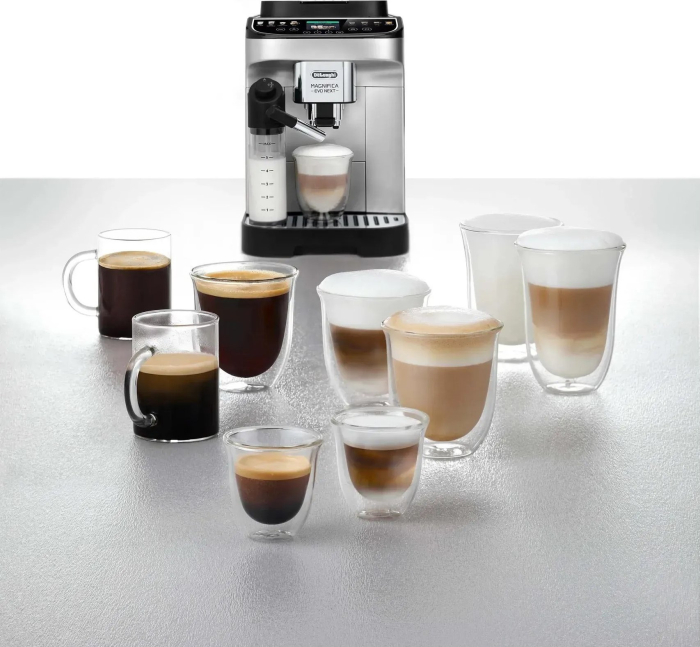 Espressor Automat DeLonghi ECAM 310.80.SB Magnifica, 1450 W, 15 Bar, Ecran LCD, Spumare Lapte, Funcție Cappuccino, Argintiu/Negru pukika.ro [4]