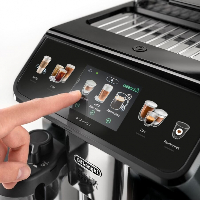 Espressor Automat Eletta Explore De’Longhi ECAM 450.65.G Dinamica Plus, 1450W, 15 Bar, Cappuccino, Americano, Macchiato, LatteCrema, Ecran TFT, 1.8 L, Gri pukika.ro [3]
