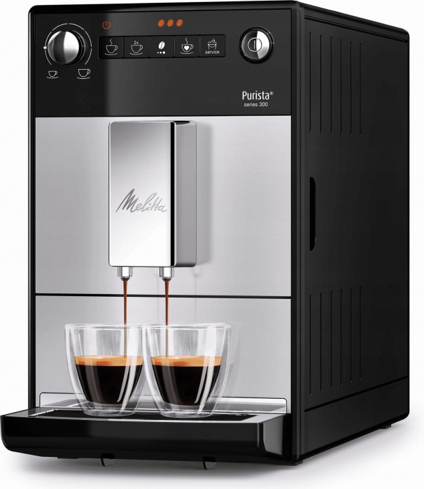 Espressor Automat Melitta Purista F23/0-101, 15 Bar, 1450 W, Cafea boabe, Espresso, Rezervor 1.2 L, Negru/Inox pukika.ro [3]