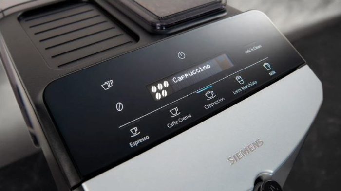 Espressor Automat Siemens TF303E01, 1300 W, 15 bar, Cappuccino, Latte, Touch, Rezervor 1.4 L, Negru/Argintiu pukika.ro [2]