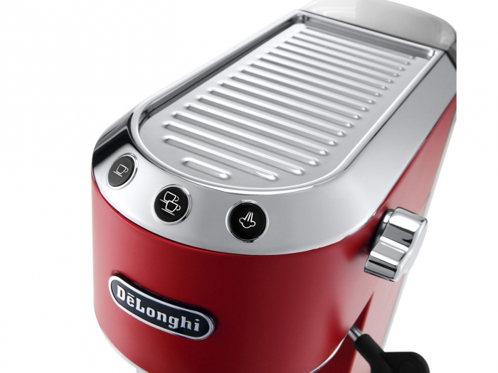 Espressor Manual De’Longhi Dedica EC685.R, 1350W, 15 Bar, Cappuccino, Espresso, Latte, Macchiato, 1.1 L, Compact, Roșu pukika.ro [3]