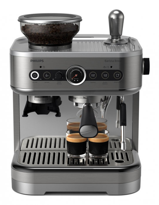 Espressor Semi-Automat Philips Series 3200 PSA3218/01, 1350 W, Espresso, Cappuccino, Americano, 15 Bar, Rezervor 2.3 L, Spumare Lapte Clasică, Gri pukika.ro [2]