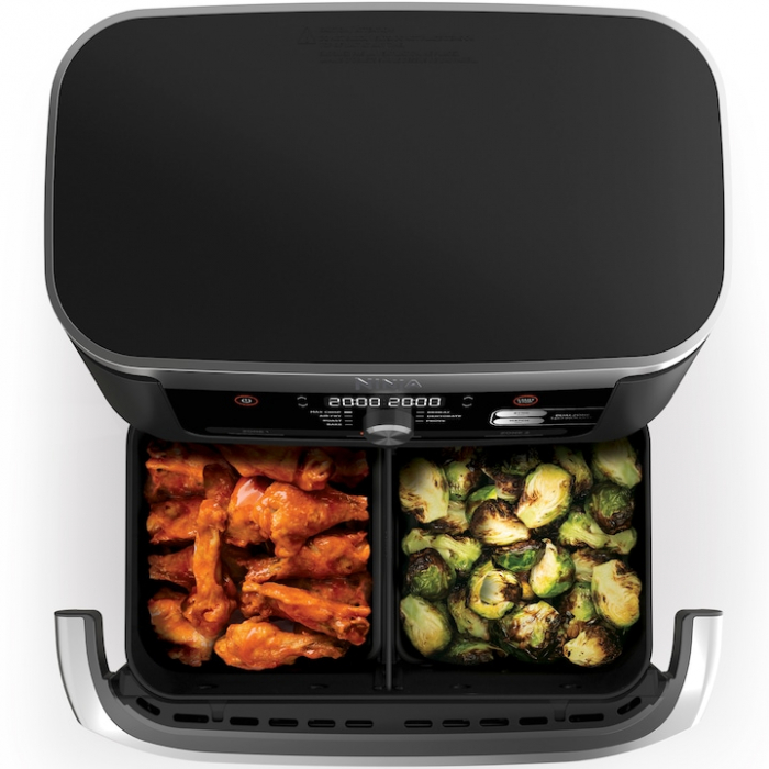 Friteuza Aer Cald Dubla Ninja, 7 programe, 2 zone gatire, 10.4L, 2470W Negru pukika.ro [10]
