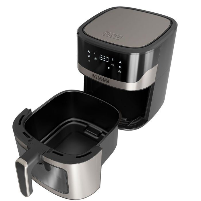 Friteuză cu Aer Cald BLACK+DECKER ES9730070B, 1600 W, Capacitate 6.5 L, Termostat Reglabil, Temporizator, Negru pukika.ro [3]