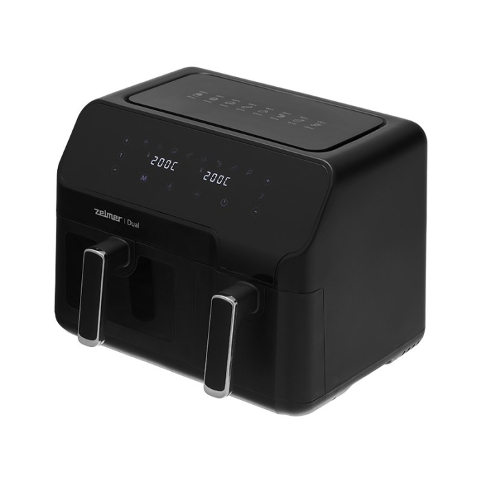 Friteuză cu Aer Cald Dublă Zelmer ZAF 9000, 2700 W, Capacitate 5.5 L + 3.5 L, Funcție Air Fry,, Grill, Timer, Negru pukika.ro [4]