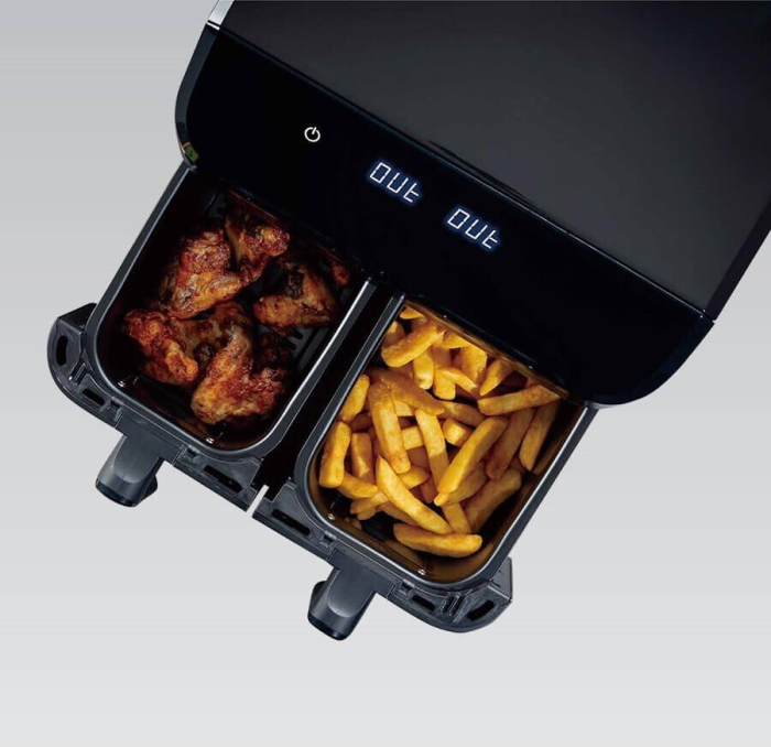 Friteuză cu Aer Cald Maestro, 2000 W, Capacitate 9 L (2 x 4.5 L), Touch, Negru pukika.ro [4]
