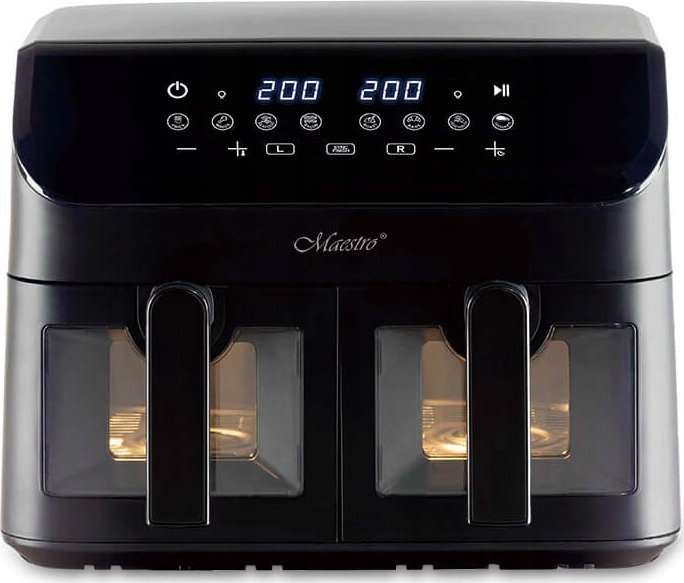 Friteuză cu Aer Cald Maestro MR-758, 1800 W, Capacitate 2 x 4,5 L, Funcție Temporizator, Termostat Reglabil, Negru pukika.ro [1]