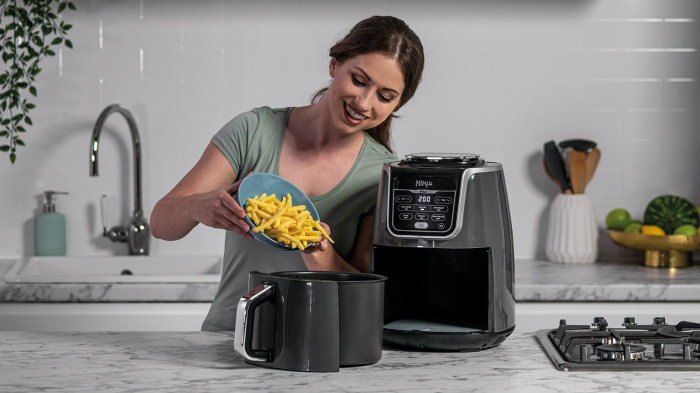 Friteuză cu Aer Cald Ninja AF160, 1750 W, Capacitate 5.2 L, 6 Funcții de Gătit, Funcție Rapid Crisp, Gri pukika.ro [10]