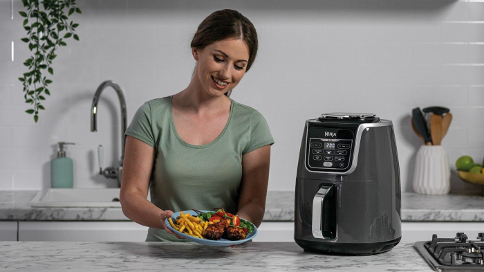 Friteuză cu Aer Cald Ninja AF160, 1750 W, Capacitate 5.2 L, 6 Funcții de Gătit, Funcție Rapid Crisp, Gri pukika.ro [9]