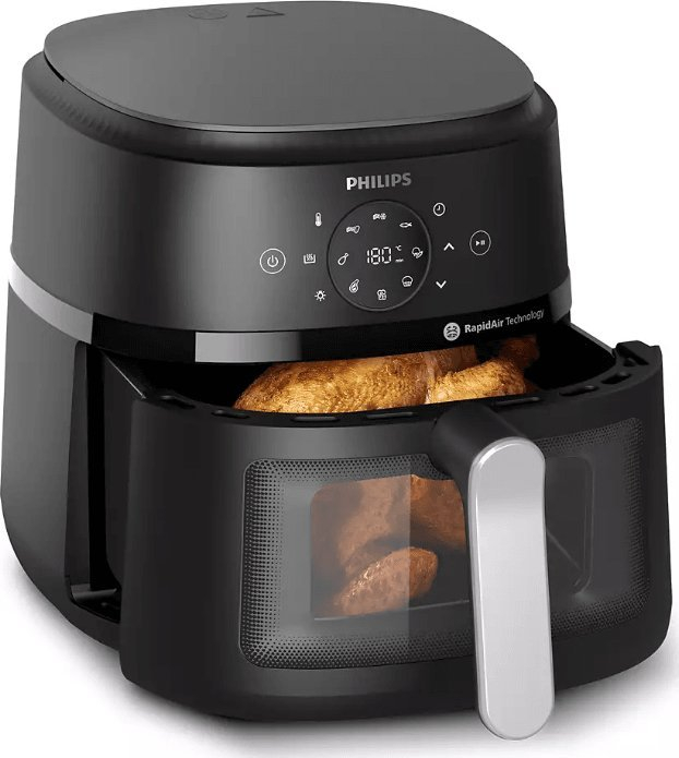 Friteuză cu Aer Cald Philips 2000 series, 1700 W, Capacitate 6.2 L, Touch, Rapid Air, Negru pukika.ro [4]