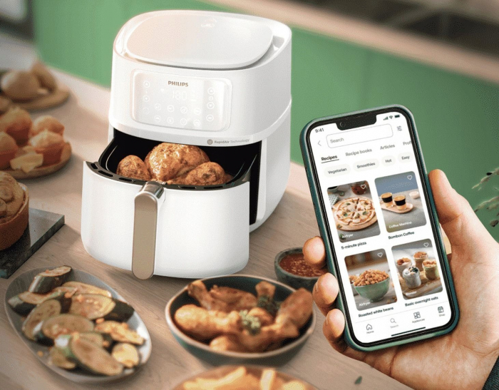 Friteuză cu Aer Cald Philips 5000 series Airfryer XXL Connected HD9285/00, 7.2 L, 2000 W, Rapid Air, 8 Programe, Wi‑Fi, Alb pukika.ro [7]