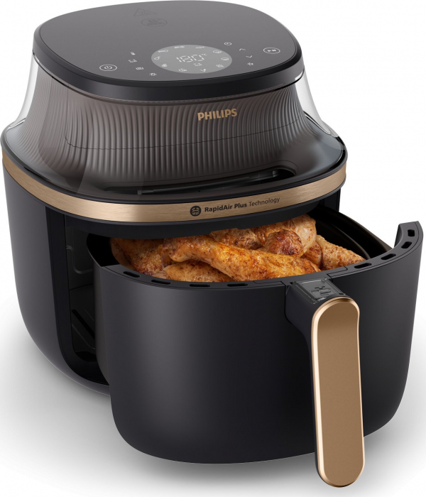 Friteuză cu Aer Cald Philips AirFryer 3000 Series XXL NA342/00, 7.2 L, 2000 W, RapidAir Plus cu Fereastră, Touch Display, Negru pukika.ro [2]