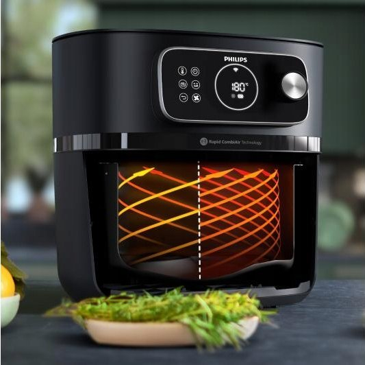 Friteuză cu Aer Cald Philips AirFryer 7000 Series Combi XXL HD9876/90, 2200 W, 8.3 L, Rapid CombiAir, Wi‑Fi, 22 Funcții, Negru pukika.ro [3]