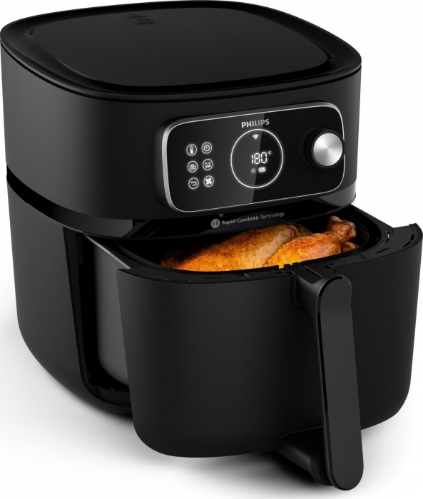 Friteuză cu Aer Cald Philips AirFryer 7000 Series Combi XXL HD9876/90, 2200 W, 8.3 L, Rapid CombiAir, Wi‑Fi, 22 Funcții, Negru pukika.ro [8]