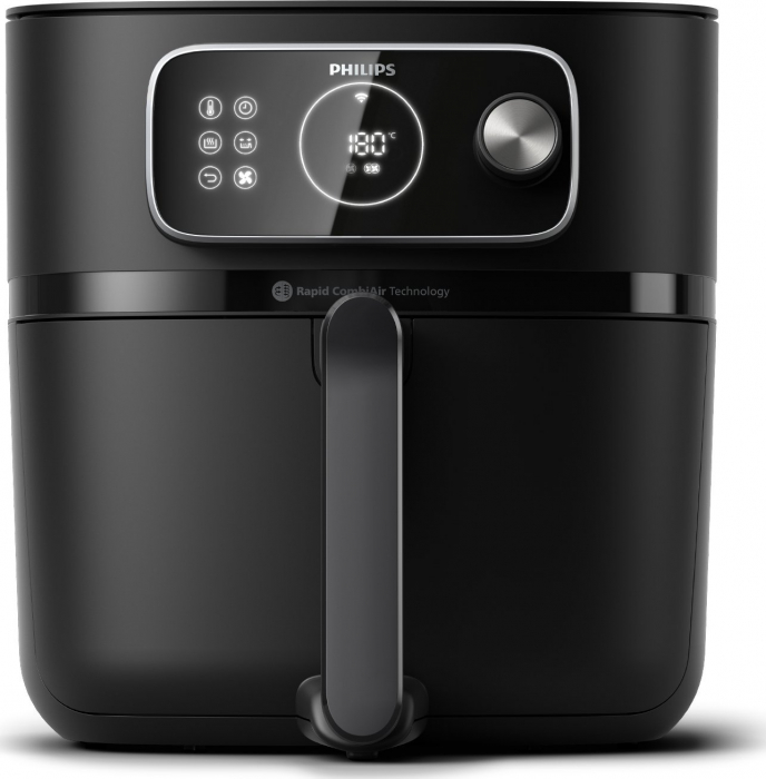 Friteuză cu Aer Cald Philips AirFryer 7000 Series Combi XXL HD9876/90, 2200 W, 8.3 L, Rapid CombiAir, Wi‑Fi, 22 Funcții, Negru pukika.ro [1]