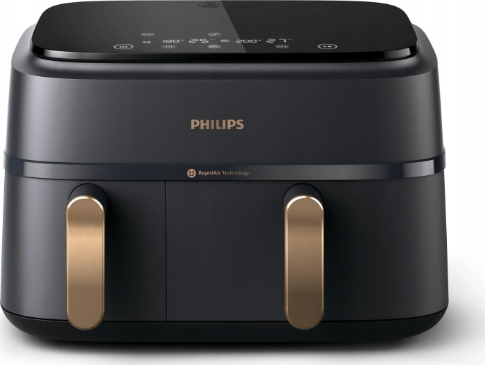 Friteuză cu Aer Cald Philips Dual, 2750 W, Capacitate 9 L, Touch, Rapid Air, Negru pukika.ro [5]