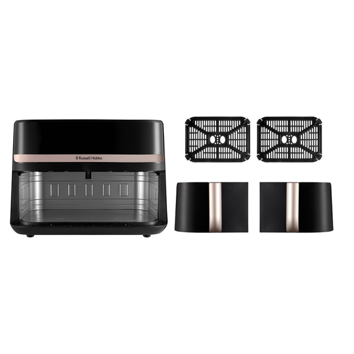 Friteuză cu Aer Cald Russell Hobbs Dual, 2800 W, Capacitate 9 L, Touch, Negru pukika.ro [4]