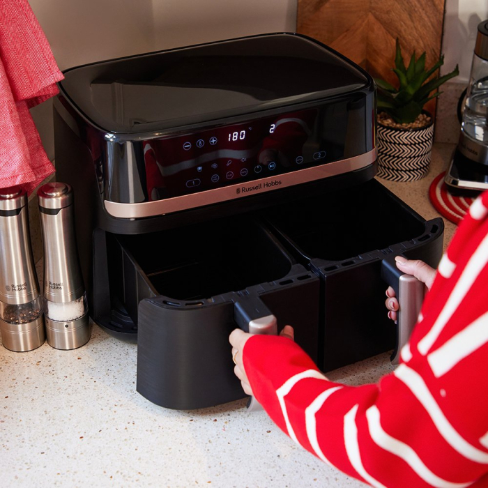Friteuză cu Aer Cald Russell Hobbs Dual, 2800 W, Capacitate 9 L, Touch, Negru pukika.ro [9]