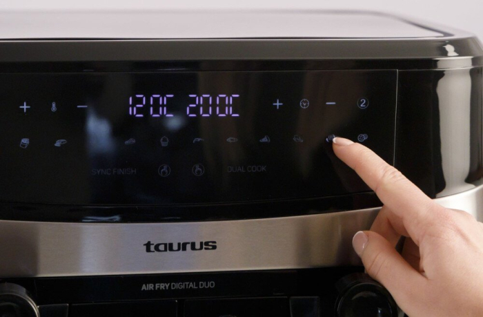Friteuză cu Aer Cald Taurus 973980000, 2200 W, Capacitate 9 L, Funcții Air Fry, Grill, Bake, Negru pukika.ro [4]