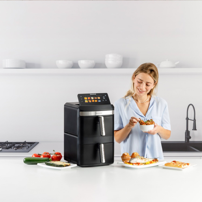 Friteuză cu Aer Cald Taurus Air Duo, 2800 W, Capacitate 13 L, Touch, Negru pukika.ro [2]