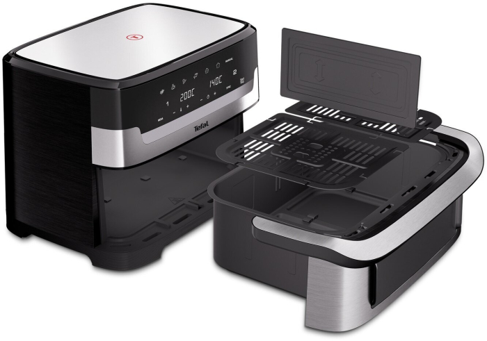 Friteuză cu Aer Cald Tefal Dual Easy Fry Flex, 2700 W, Capacitate 9 L, Touch, Air Fry & Grill, Negru pukika.ro [2]