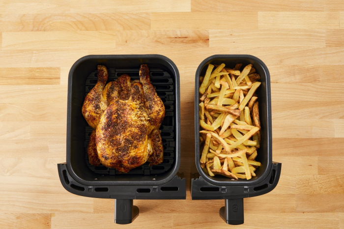 Friteuză cu Aer Cald Tefal EY905D10, 2700 W, Capacitate 8.3 L, 2 Coșuri, Funcții Air Fry, Grill, Timer Digital, Negru pukika.ro [5]