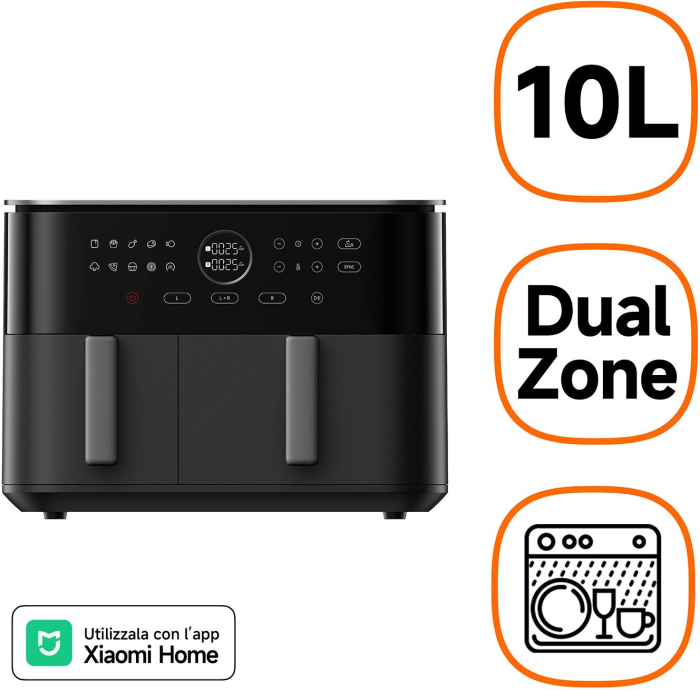 Friteuză cu Aer Cald Xiaomi BHR07SGEU, 2700 W, Capacitate 10 L, Funcție Air Fry, Grill, Timer Digital, Negru pukika.ro [1]