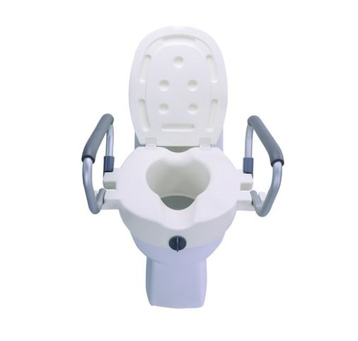Inaltator pentru toaleta cu capac si suport pentru maini, greutate maxima 180 Kg, inaltime 10 cm, Alb/Gri pukika.ro [1]