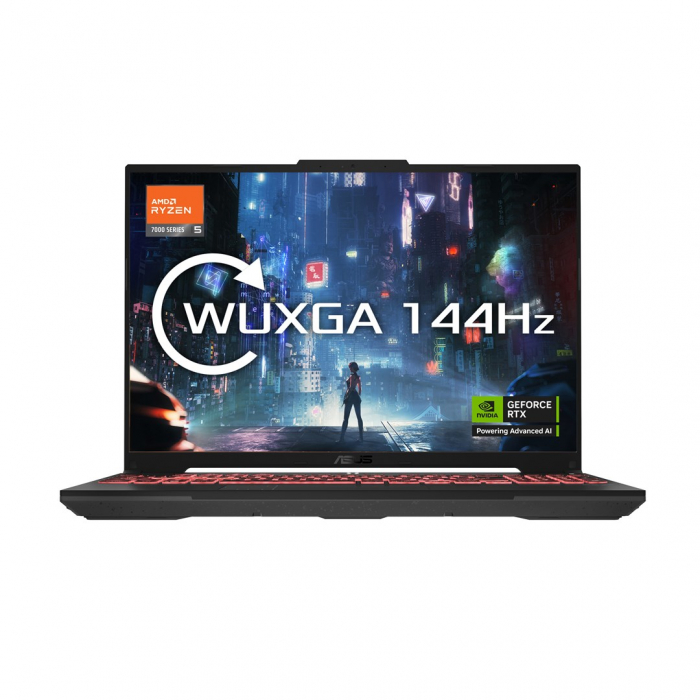 Laptop ASUS TUF Gaming A16, 16" WUXGA, AMD Ryzen™ 5 7535HS pana la 4.55 GHz, 8 GB RAM DDR5 4800, 512 GB SSD, NVIDIA® GeForce® RTX 4050 6 GB, Windows 11 Home, Mecha Grey [1]