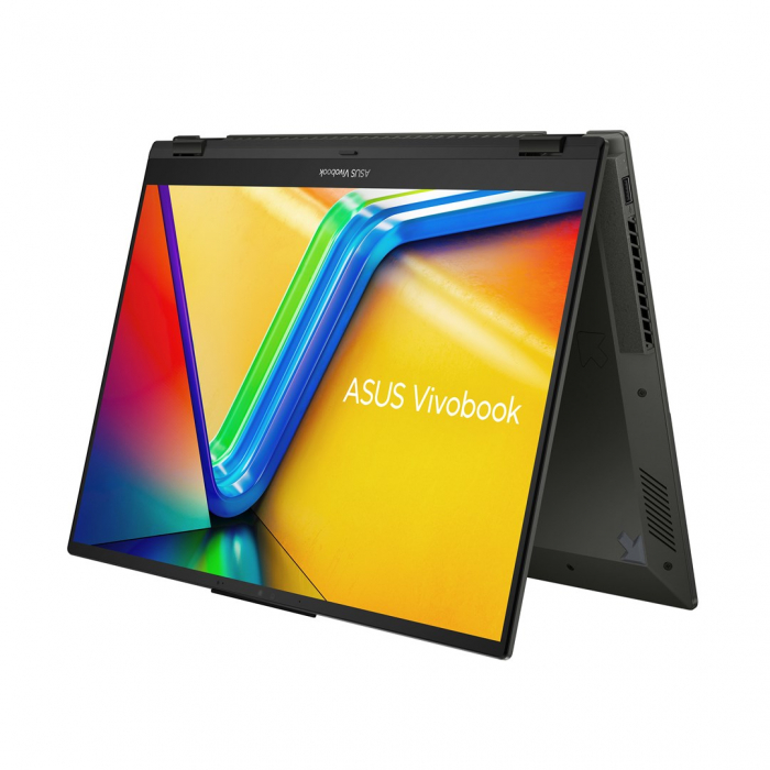 Laptop ASUS Vivobook S 16 Flip, 16" WUXGA Touchscreen, Intel® Core™ i5 1335U pana la 4.6 GHz, 16 GB RAM DDR4, 512 GB SSD, Intel® UHD Graphics, Harman Kardon, Windows 11 Home, Midnight Black [2]