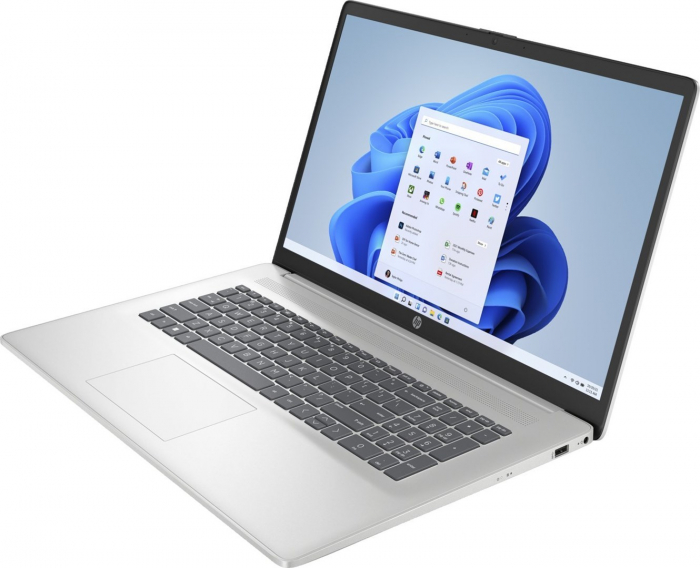 Laptop HP 17, 17.3" Full HD, Intel® Core™ 5 120U pana la 5 GHz, 16 GB RAM DDR4 3200, 512 GB SSD, Intel Graphics, Windows 11 Home, Natural Silver [3]