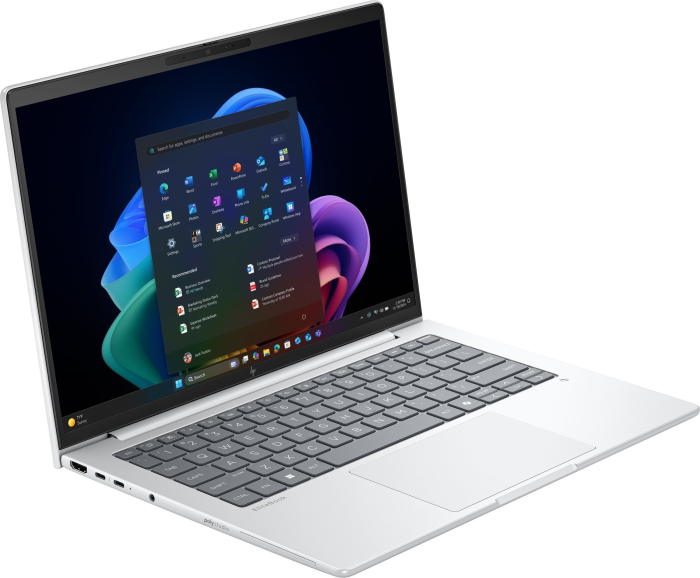Laptop HP EliteBook 8 G1a, 14" WUXGA, AMD Ryzen™ AI 5 340 pana la 4.8 GHz, 24 GB RAM DDR5 5600, 512 GB SSD, AMD Radeon Graphics, Windows 11 Pro, Glacier Silver [2]