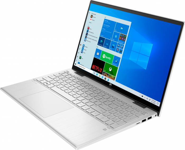 Laptop HP Pavilion, 15.6" Full HD Touchscreen 2in1, i5 1135G7   pana la 4.2 GHz , 8 GB RAM, 512 GB SSD, Windows 10 Home, Silver [2]