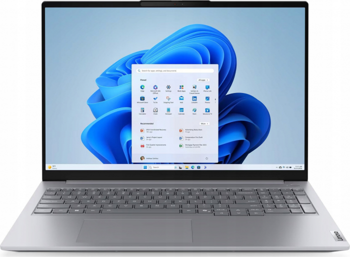 Laptop Lenovo ThinkBook 16 G8 IAL, 16" WUXGA, Intel® Core™ Ultra 7 255H pana la 5.1 GHz, 16 GB RAM DDR5 5600, 512 GB SSD, Intel Arc Graphics, Windows 11 Pro, Arctic Grey [1]