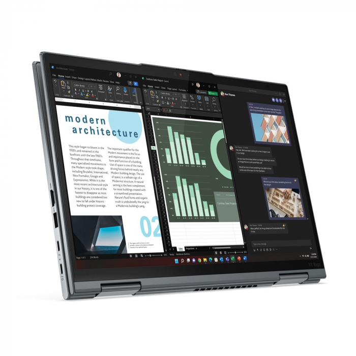 Laptop Lenovo ThinkPad X1 Hybrid (2-in-1), 14" WUXGA Touchscreen, Intel® Core™ i7 1365U pana la 5.2 GHz, 32 GB RAM LPDDR5, 512 GB SSD, Intel Iris Xᵉ Graphics, Windows 11 Pro, Storm Grey [4]
