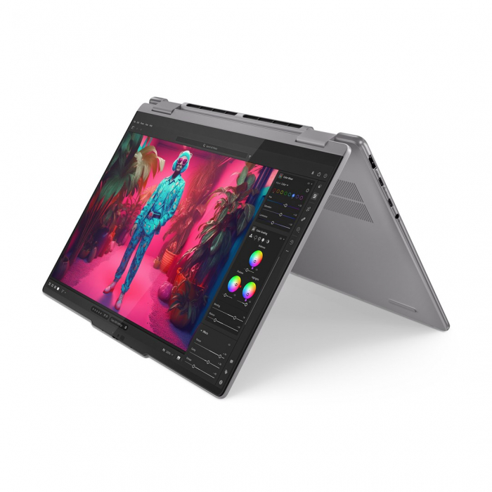 Laptop Lenovo Yoga 7 Hybrid (2-in-1), 14" WUXGA Touchscreen, AMD Ryzen™ 5 8640HS pana la 4.9 GHz, 16 GB RAM LPDDR5x 6400, 1 TB SSD, AMD Radeon 760M, Windows 11 Home, Arctic Grey [6]