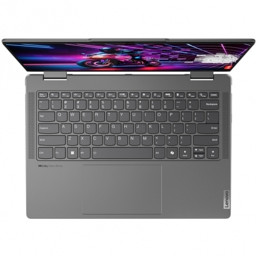 Laptop Lenovo Yoga 7 Hybrid (2-in-1), 14" WUXGA Touchscreen, AMD Ryzen™ 5 8640HS pana la 4.9 GHz, 16 GB RAM LPDDR5x 6400, 512 GB SSD, AMD Radeon 760M, Windows 11 Home, Storm Grey [4]